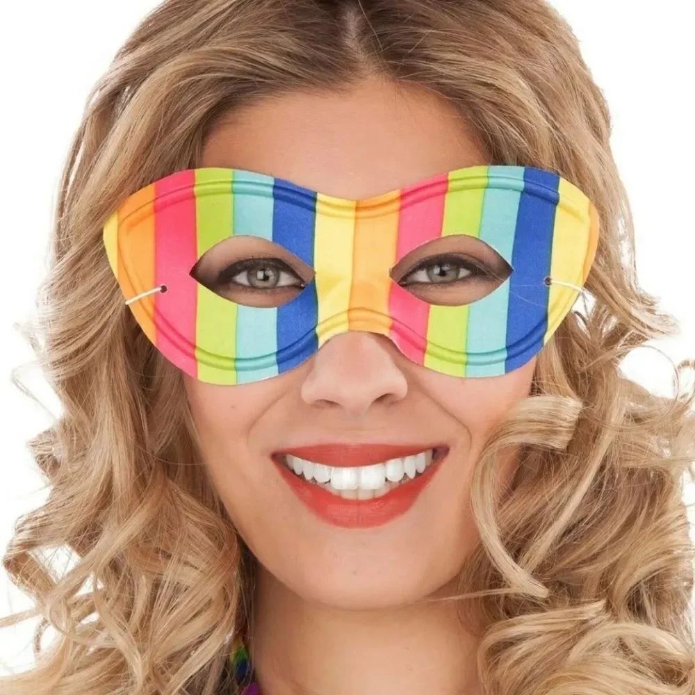 💜NWT Rainbow Striped Lightweight Masquerade Mask